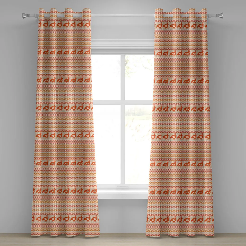 Tenda Kente ABAKUHAUS 280x245 cm: Arredo Tribale Arancione e Beige