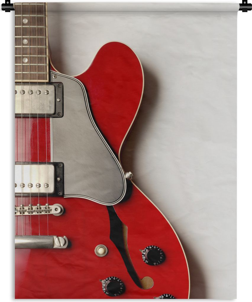MuchoWow Wandteppich Wandbehang Eine rote E-Gitarre 60x80 cm Tapisserie Dekoration Wandtuch - Decke - Wandtücher - Wohne
