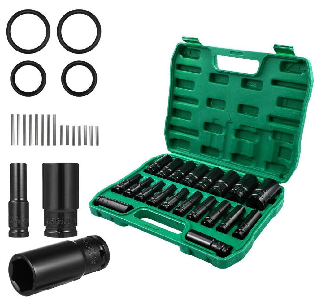 20-teiliges 1/2"-Metrik-Antriebs-Tiefbett-Steckschlüssel-Set (8-32 mm) für Garagenreparaturen