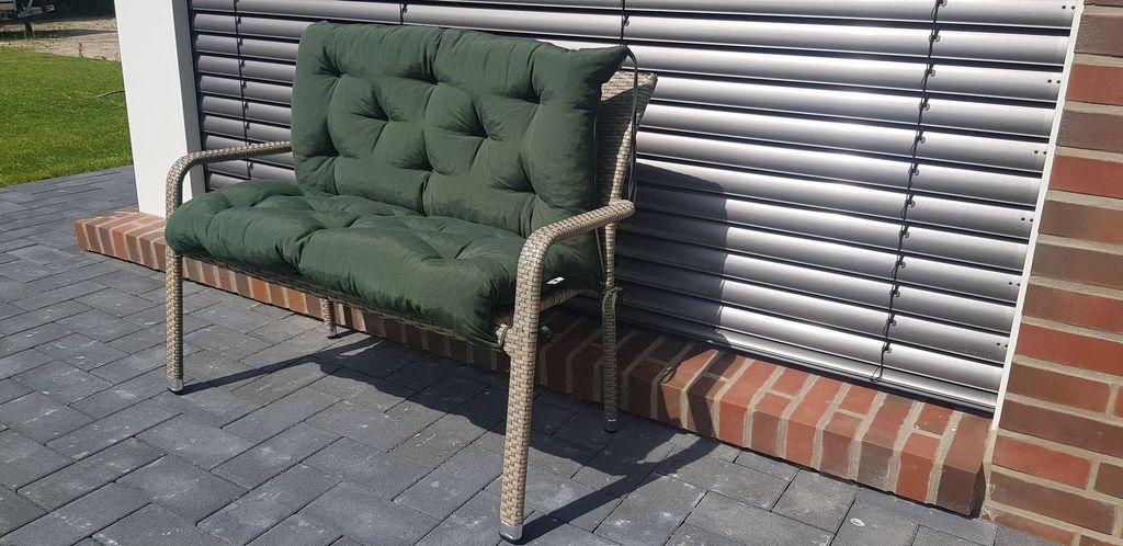 Bankauflage grün 100 cm Bank Auflage Sitzkissen Sitzauflage Bankkissen Polster