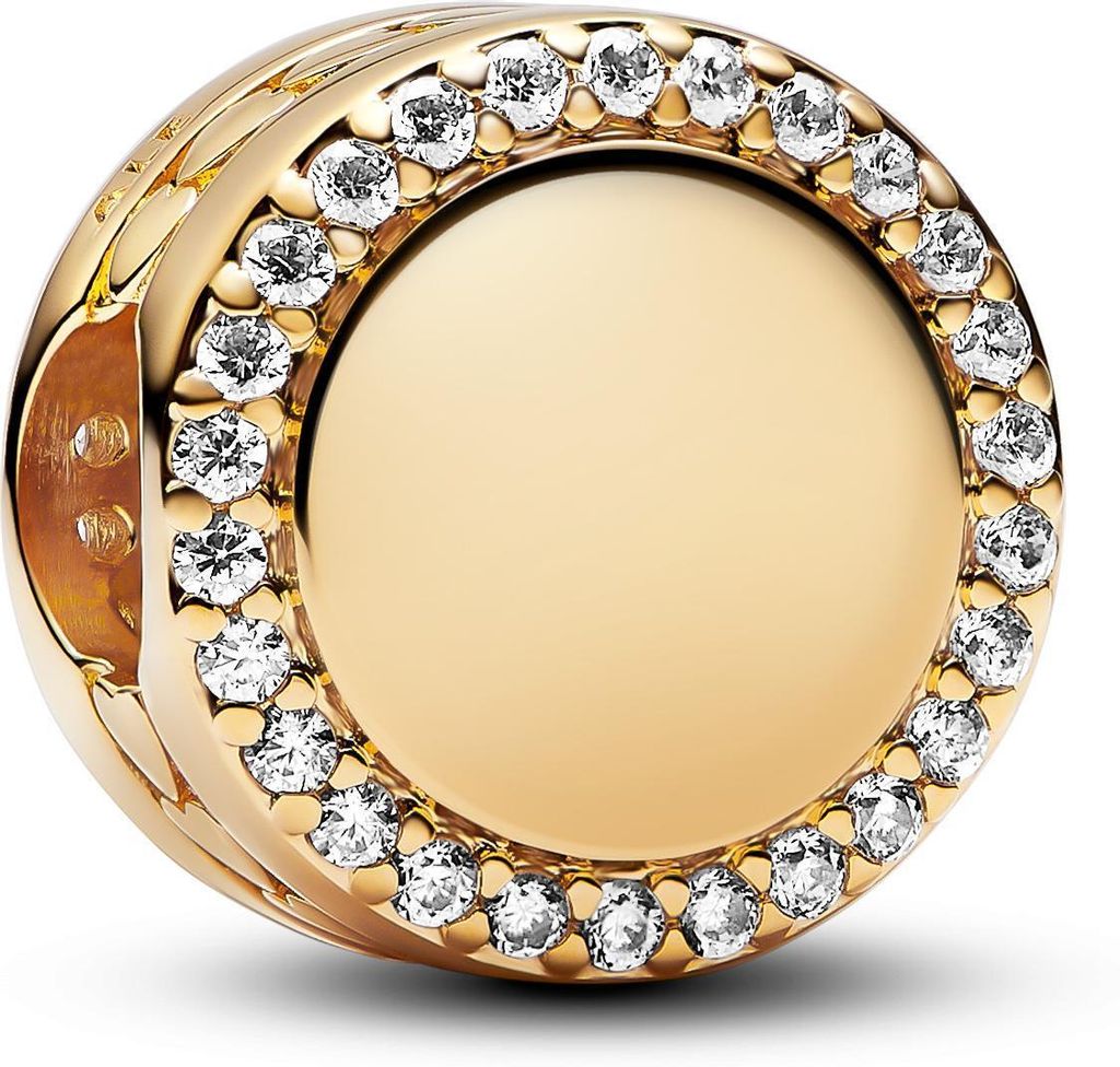 Slide-Charm mit Zirkonia und Herzen, vergoldet von PANDORA Produktbild 