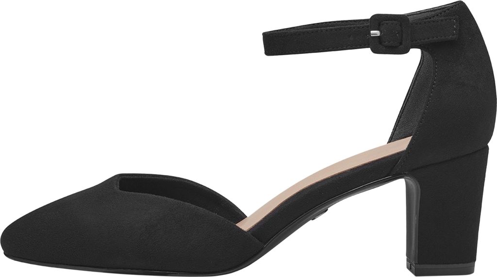 Tamaris Damen Pumps Fesselriemen Blockabsatz samtige Haptik Produktbild 