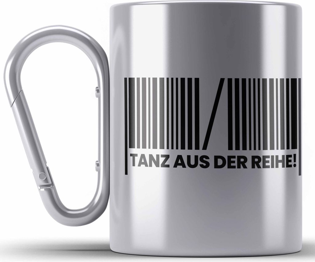 Trendation - Tanzen Edelstahl Tasse Karabiner Geschenk Tänzerin Geschenkideen Frau Mann Mädchen Kinder Spruch Tanz-Lehrer Lehrerin (Silber)