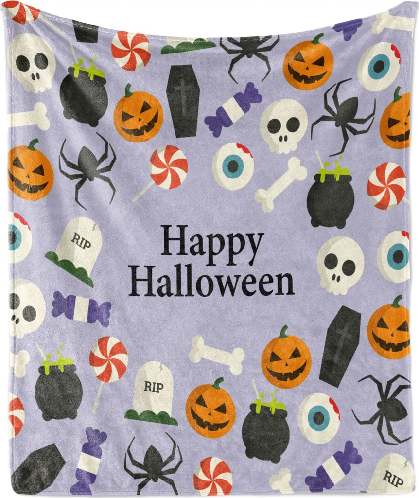 Coperta Halloween ABAKUHAUS 175x230cm | Plaid Pile Morbido Viola
