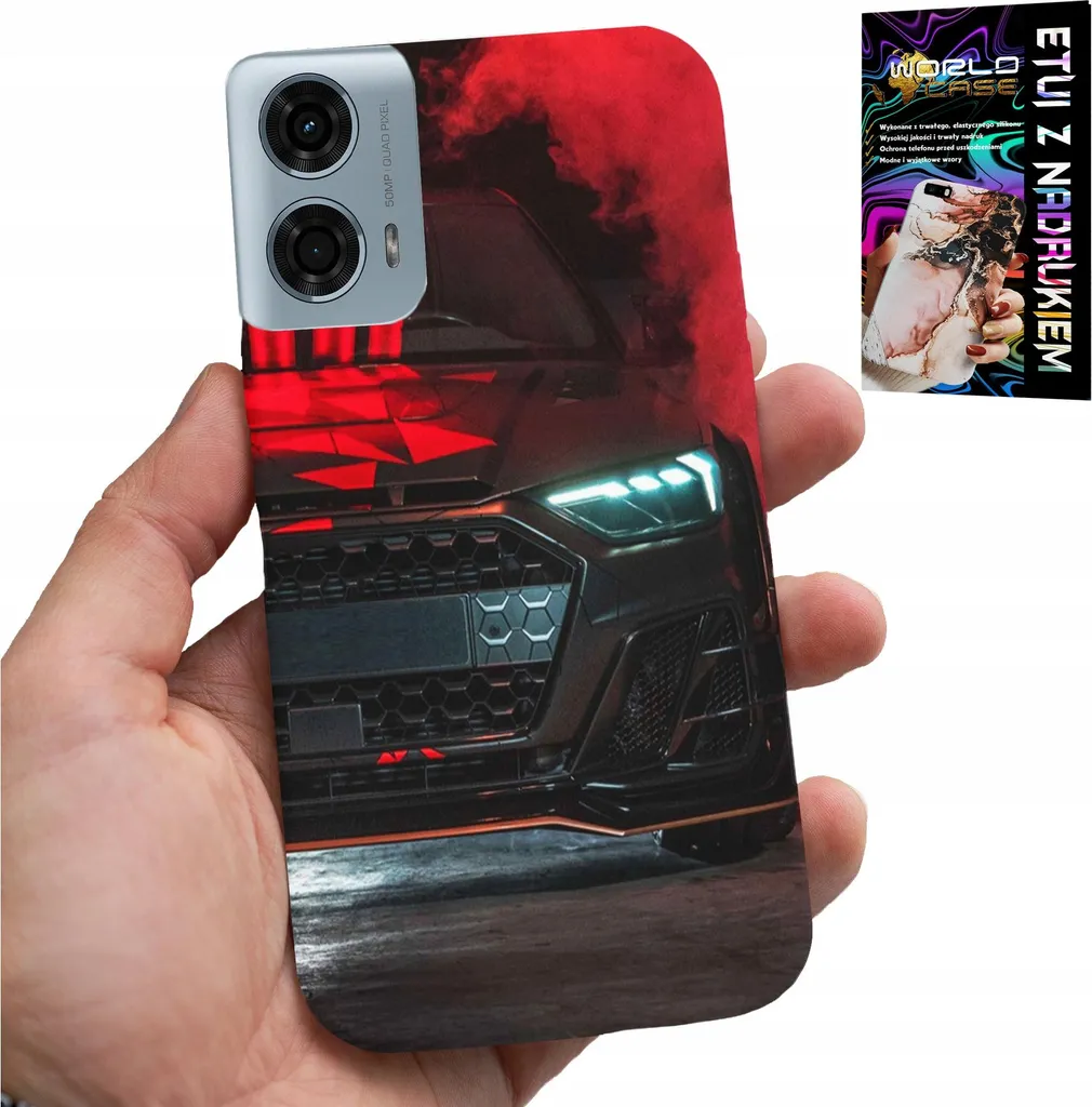 Moto G35 Case Sport Car Style + Glass Screen Protector 9H