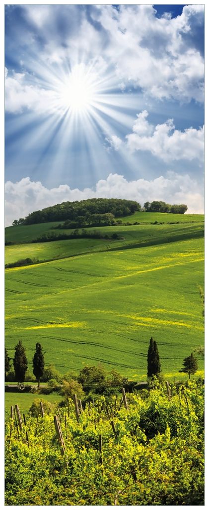 Wallario Wandbild aus Acryl, 200 x 80 cm, freischwebende Optik - Strahlender Sonnenschein