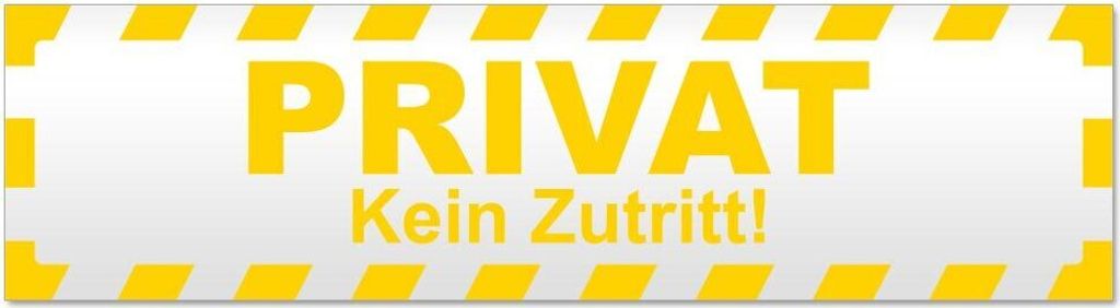 Kiwistar Privat kein Zutritt gestreift Magnetschild Schild magnetisch - 60cm Gelb - Magnetfolie für Auto PKW Kfz