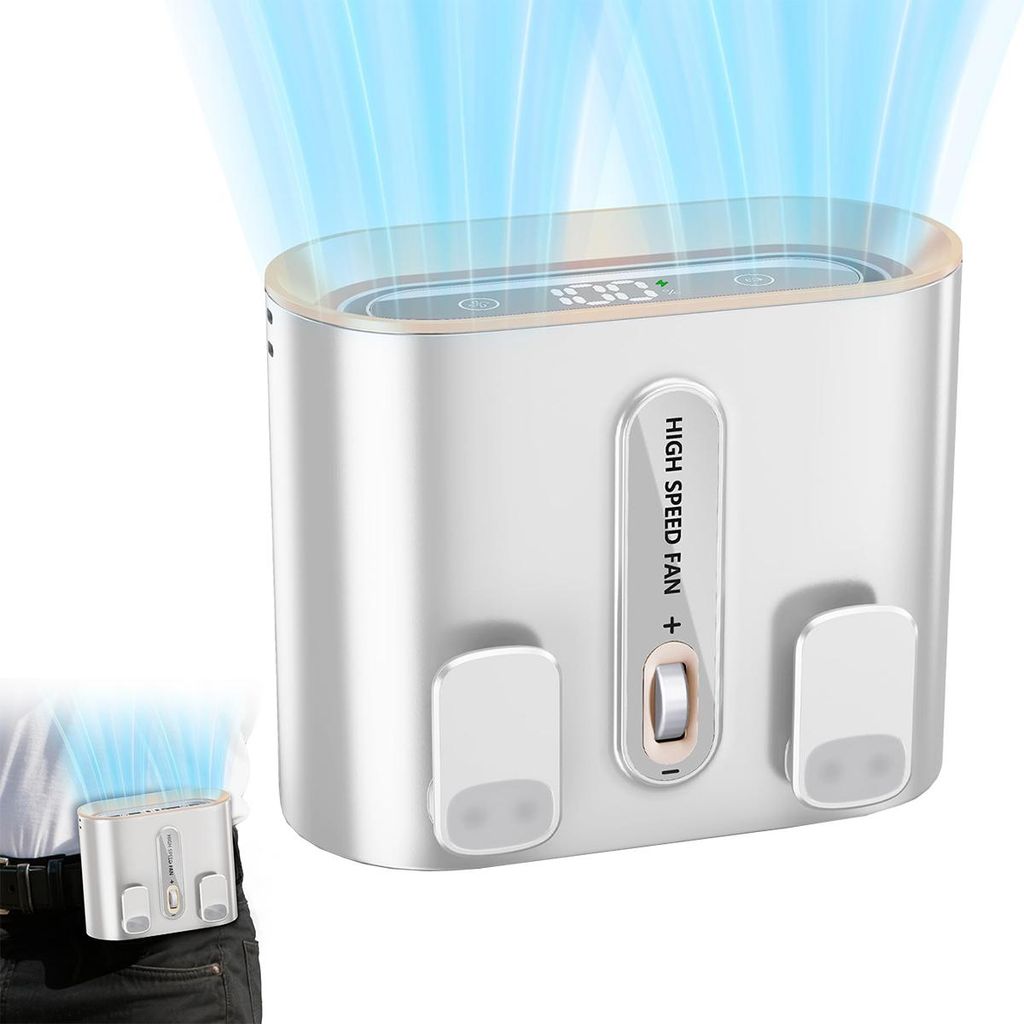Handventilatoren, Tragbarer Hüftventilator mit 6000 mAh, persönlicher Hüftventilator mit Clip und LED-Anzeige, 100 Geschwindigkeiten, 11000 U/min