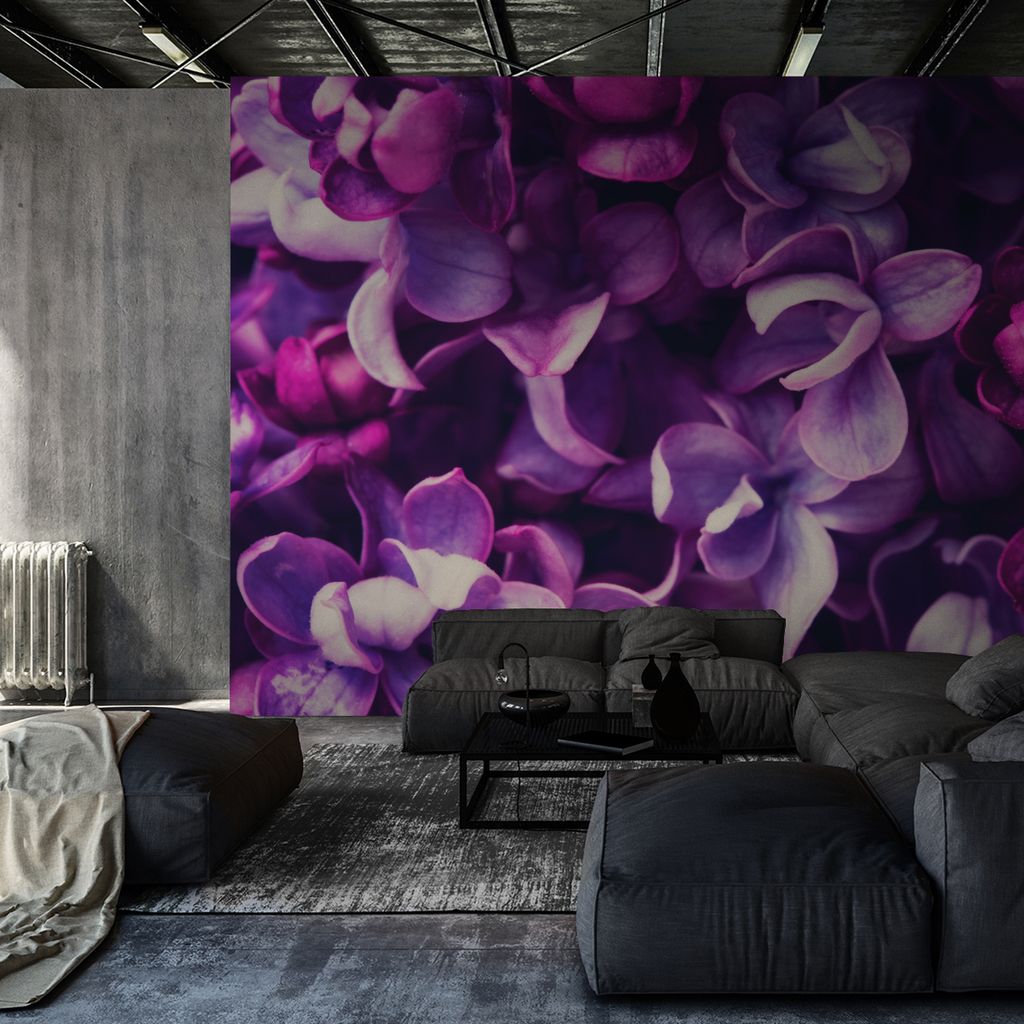 Muralo XXL Selbstklebende FOTOTAPETE Violett Flieder BLUMEN Natur 3D Effekt (B) 300 cm x (H) 210 cm Tapete Wandtapete WOHNZIMMER SCHLAFZIMMER 5170