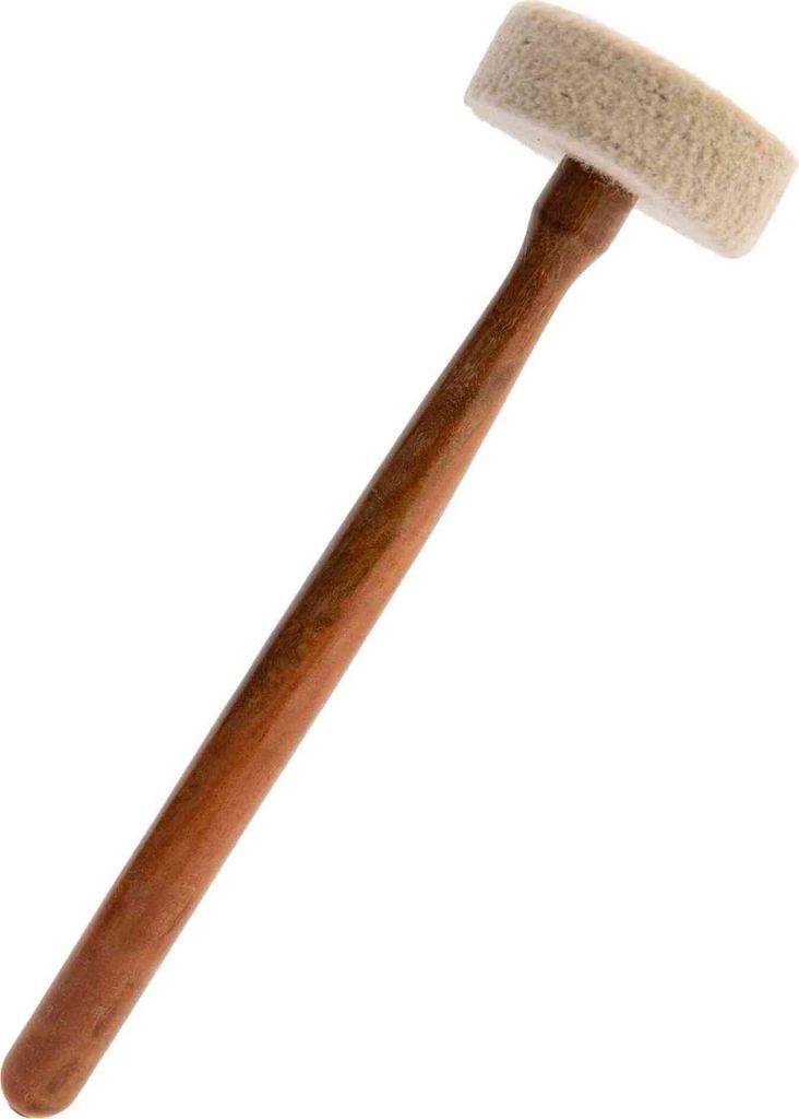 31cm Klöppel aus Holz mit weichem Filz - Klangstab für harmonische Klänge