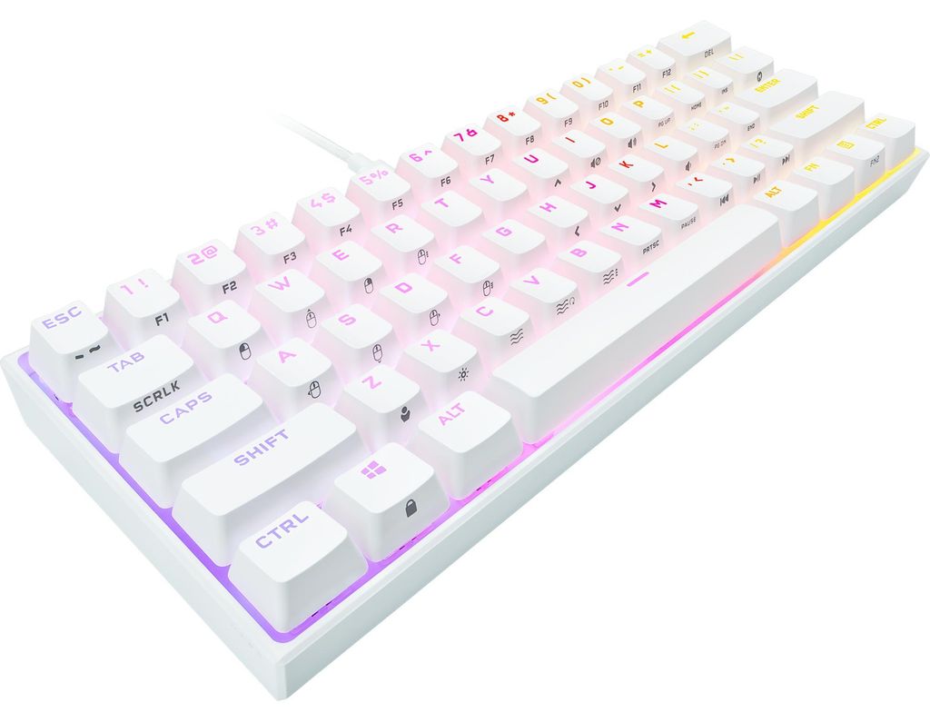 Corsair K65 RGB Mini Cherry MX RGB Speed Silver - Zdjęcie produktu 