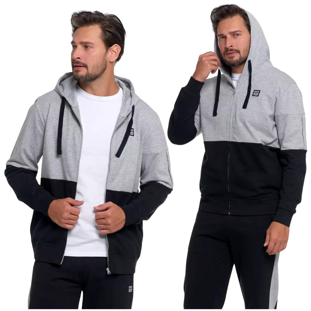 Moraj Herren Sweatjacke mit Kapuze – Schwarz, Größe XL, bequem