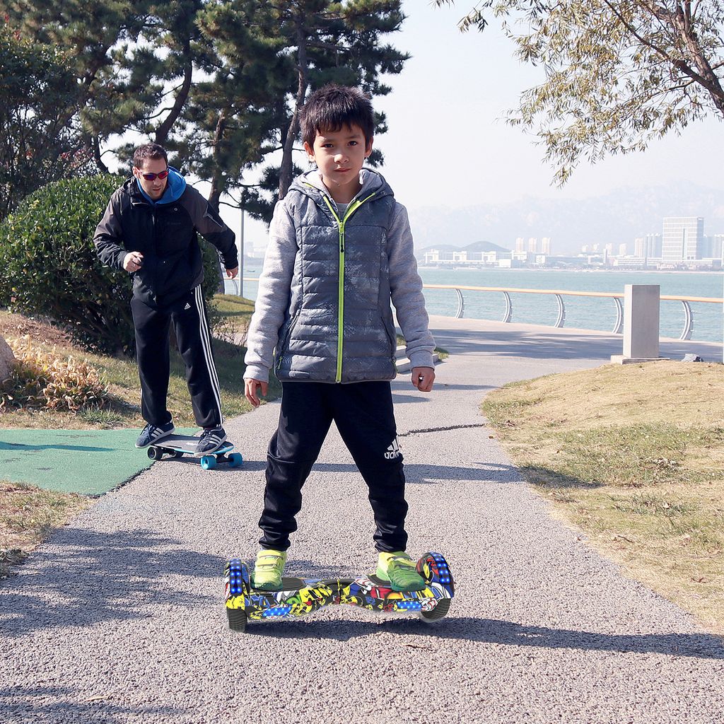 Self Balance Scooter Elektroscooter Elektro Skateboard SOUTHERN WOLF Hoverboards 6.5 Zoll-LED & Bluetooth mit 2 Motorbeleuchtung-für Kinder und Jugendliche 