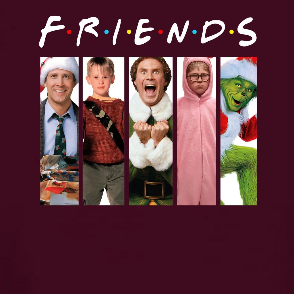 Friends Weihnachtsfilme Kevin Allein Zuhaus Griswold - Weihnachten Christmas Xmas Damen T-Shirt, Burgundy, M