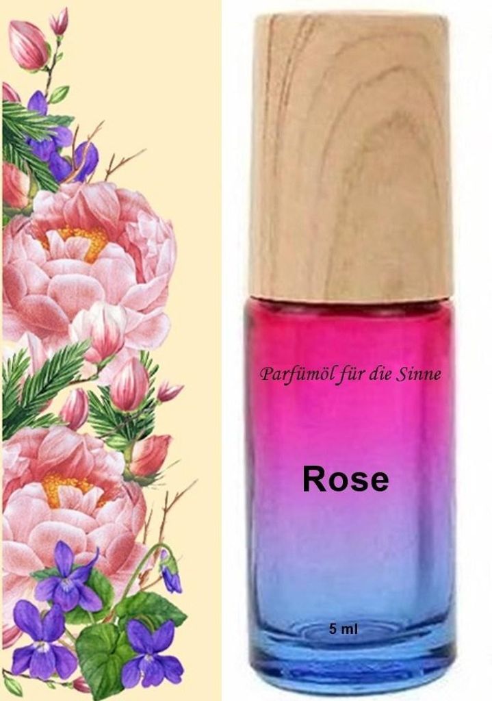 GKA Parfüm Roll-On gefüllt mit reinem Parfümöl Rose Parfüm Roller RollOn Duftroller Parfümroller