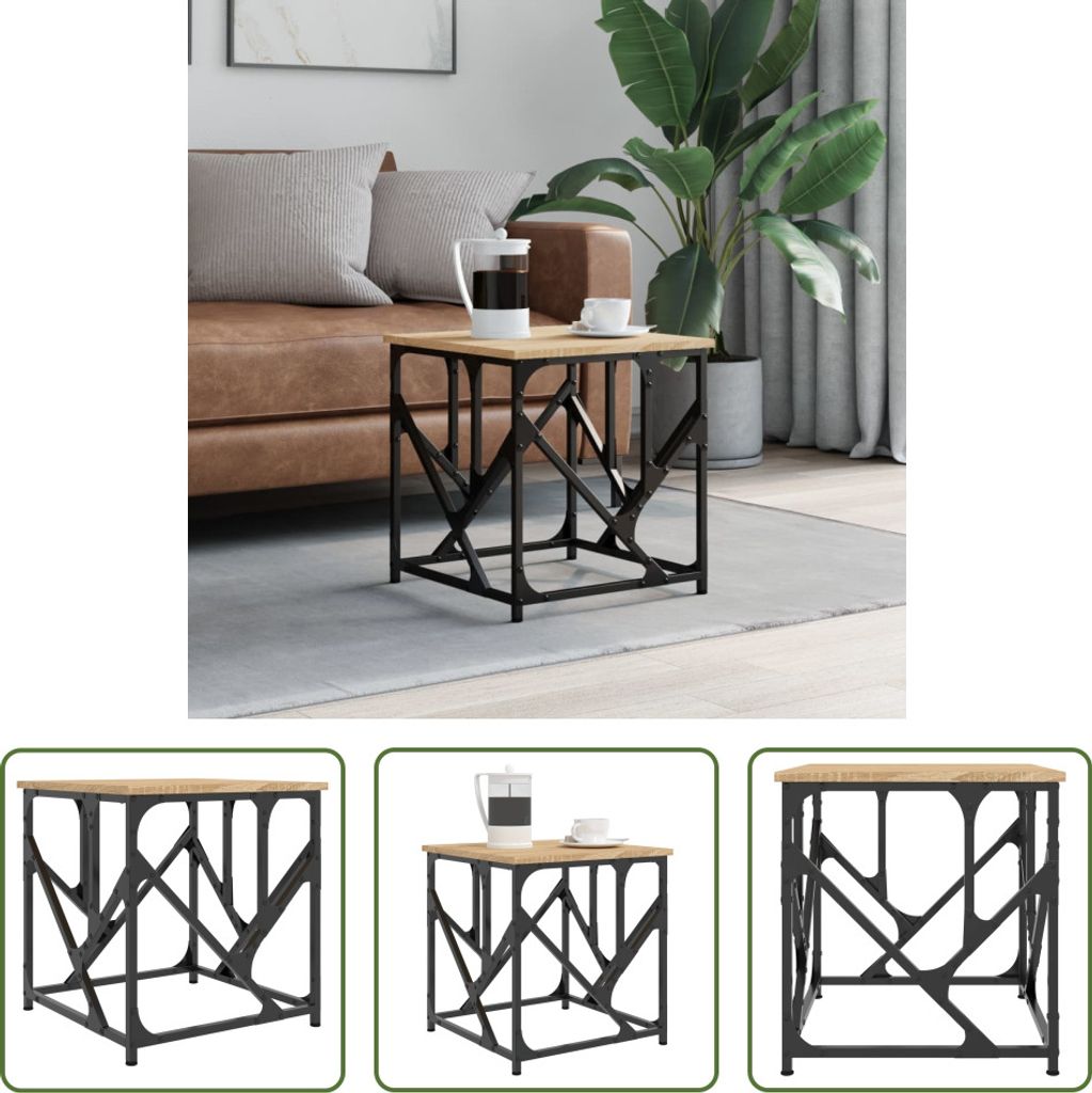 The Living Store Couchtisch Sonoma-Eiche 45x45x47,5 cm Holzwerkstoff