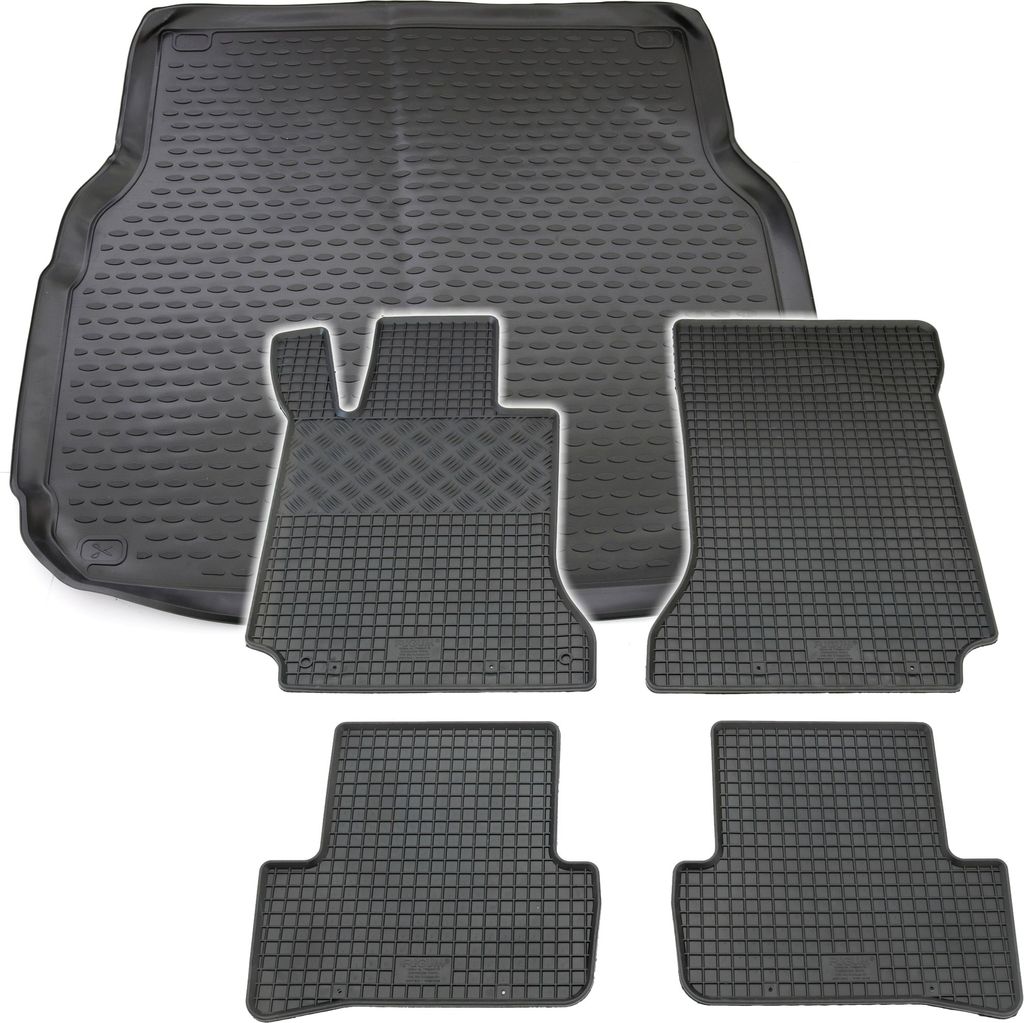 Gummi Kofferraumwanne + Fußmatten Set für Mercedes C-Klasse S204, Bj. 2007-2015