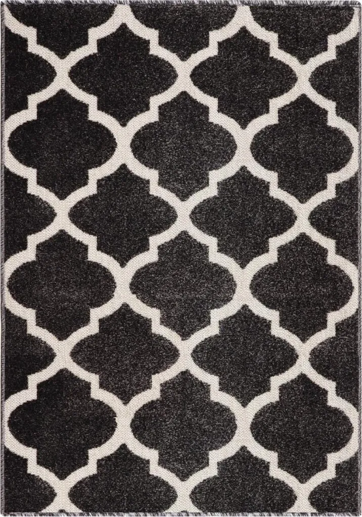 Grand Tapis de Salon Gris Foncé Lagos 1052 - Texture Douce 200x290