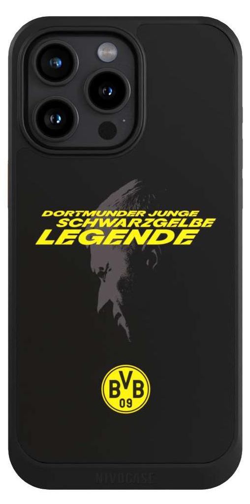 NIVOCASE Hülle für Apple iPhone 15 Pro Max Handyhülle NIVOcore Case Schwarz BVB Borussia Dortmund Marco Reus