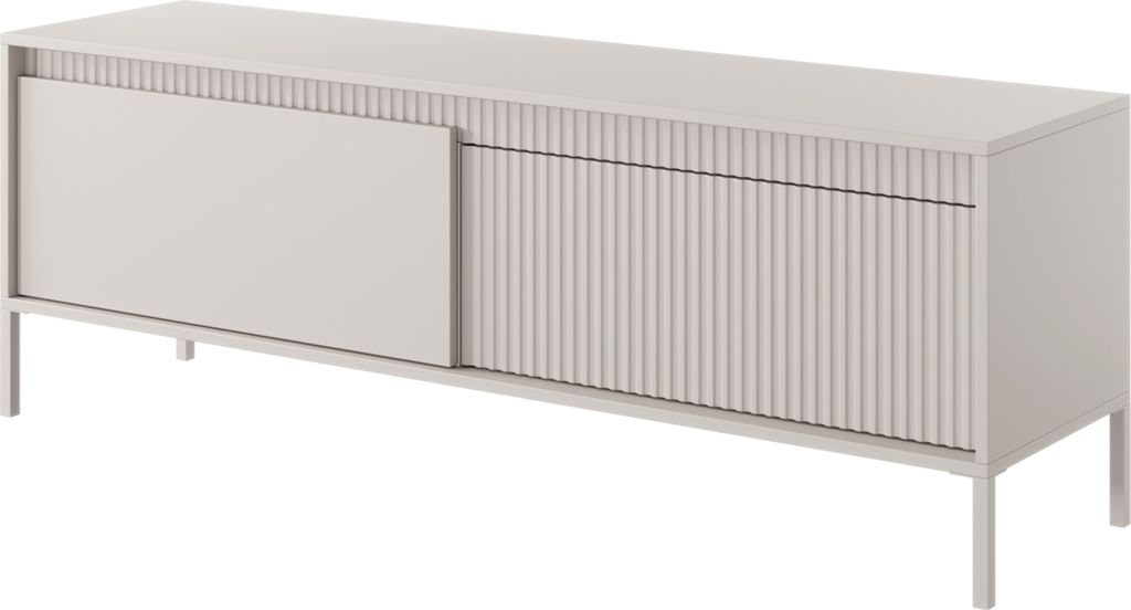 Selsey Falsetto TV-Lowboard Beige mit geriffelter Front, Produktbild 