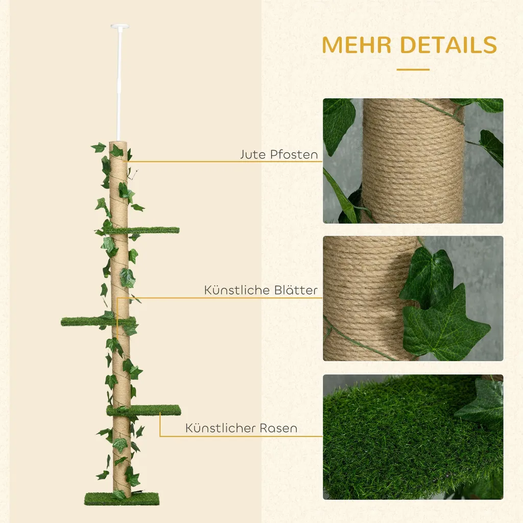 Arbre à chat avec protection anti-basculement et hauteur réglable - 6