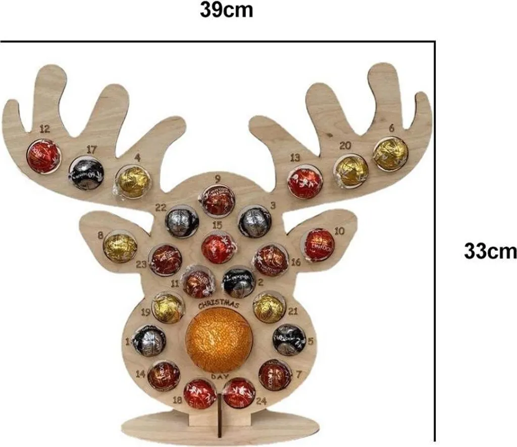 Décoration de Noël en bois : Calendrier de l'Avent pour la famille