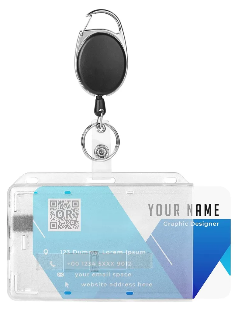 Porte-cartes coulissant blanc avec ressort rétractable ultra-puissant