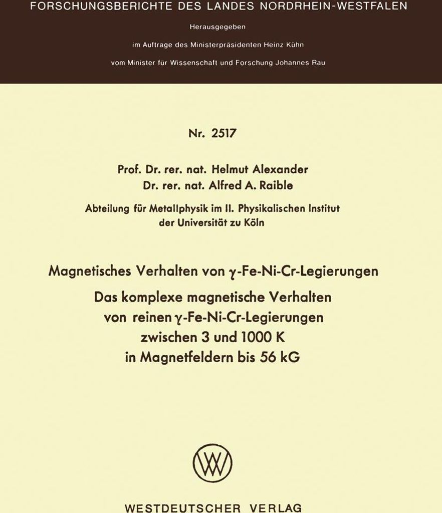 Magnetisches Verhalten von ¿-Fe-Ni-Cr-Legierungen