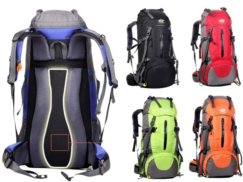 MAITY Wanderrucksack 50L MOLLE,Trekkingrucksack,Wasserdicht, Reisetasche Ultralight Atmungsaktives Tragesystem, Hiking backpack,Wasserdichter, Schwarz