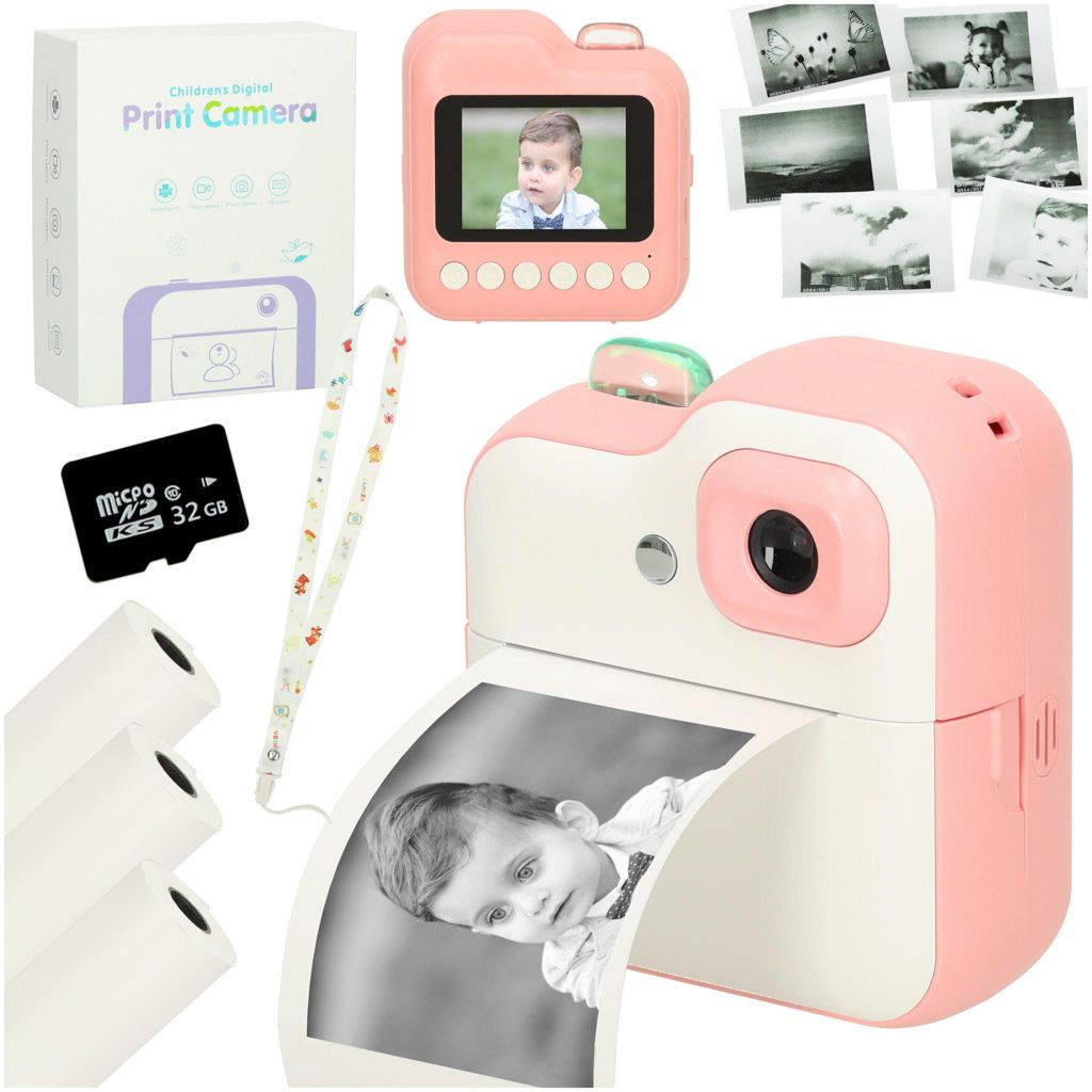 KIK KX3570_1 Detský fotoaparát s termotlačou, 32 GB, ružový Obrázok produktu 