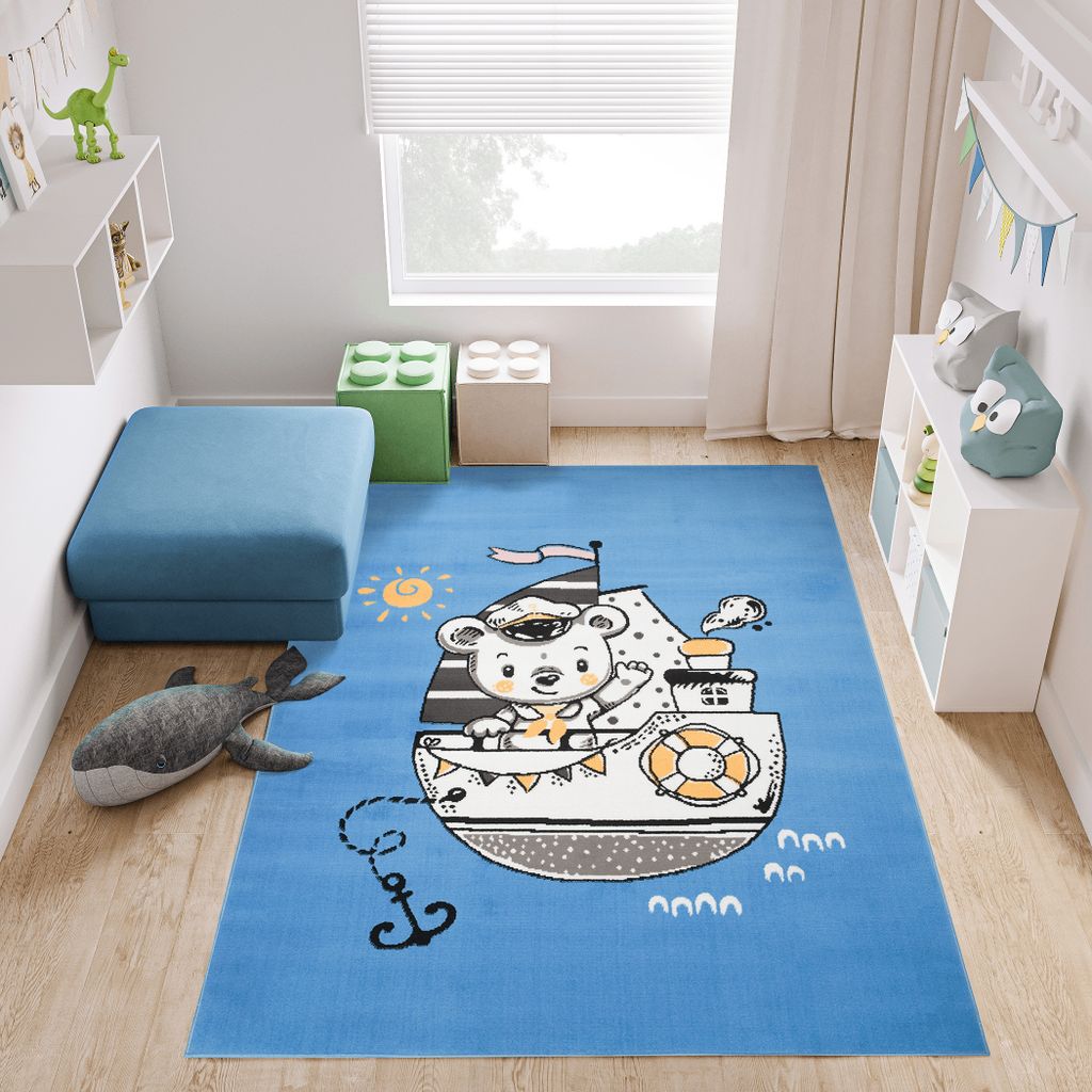 Teppich Kinderzimmer Wohnzimmer Schlafzimmer Kurzflor Produktbild 
