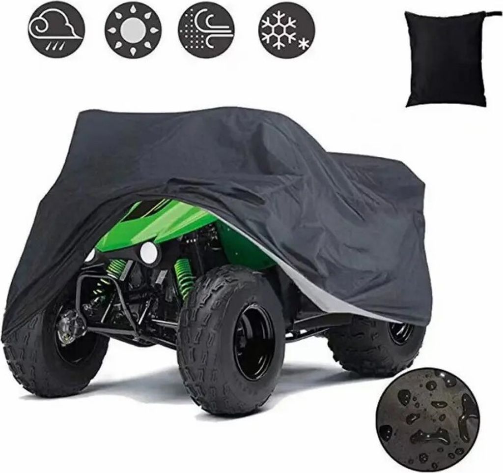 INF Schwarz ATV Schutzabdeckung aus Oxford Stoff 200x95x106cm für Outdoor Einsatz 1 Stück Modell 4