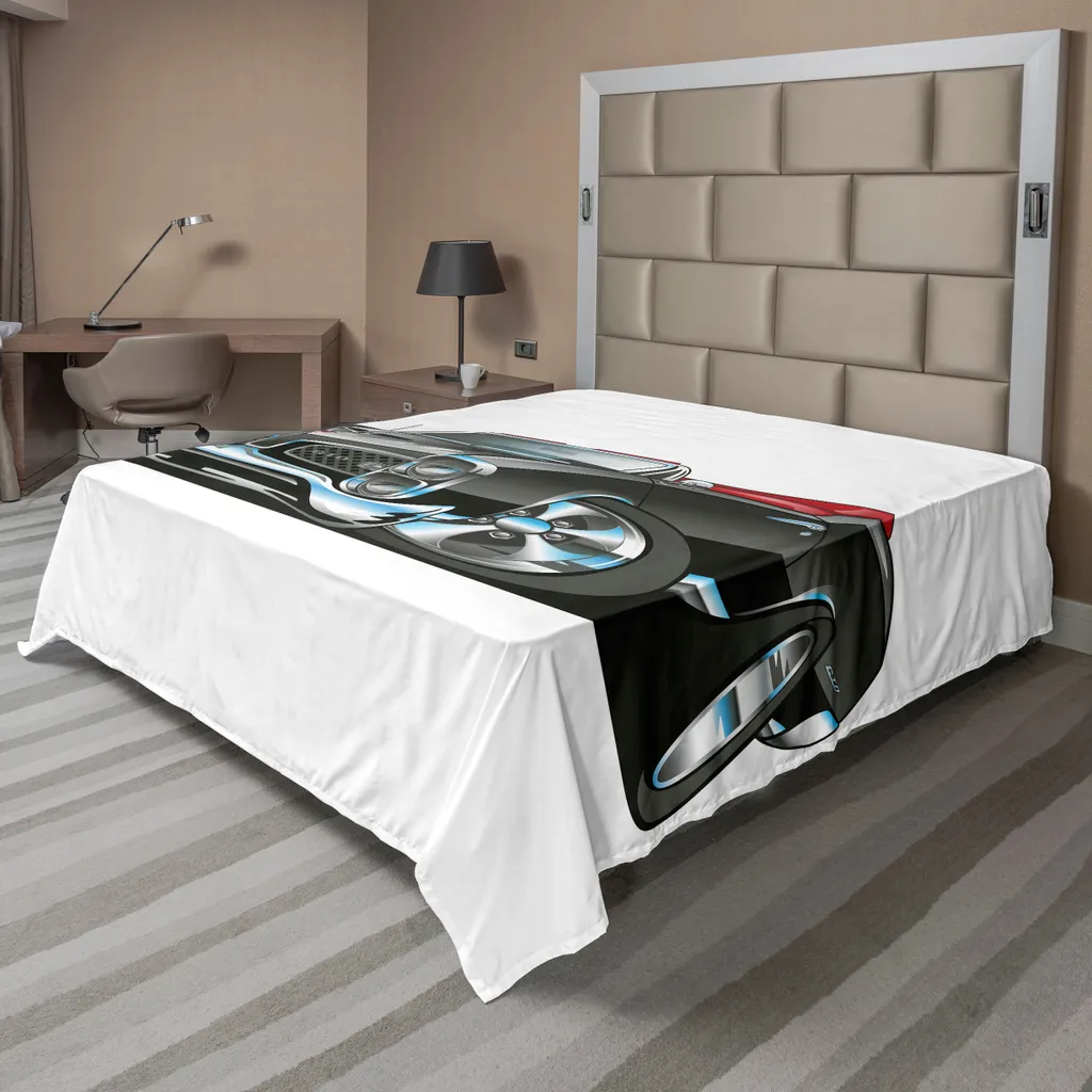 Lenzuolo Superiore ABAKUHAUS 260x228 Muscle Car Grigio Blu Moderno