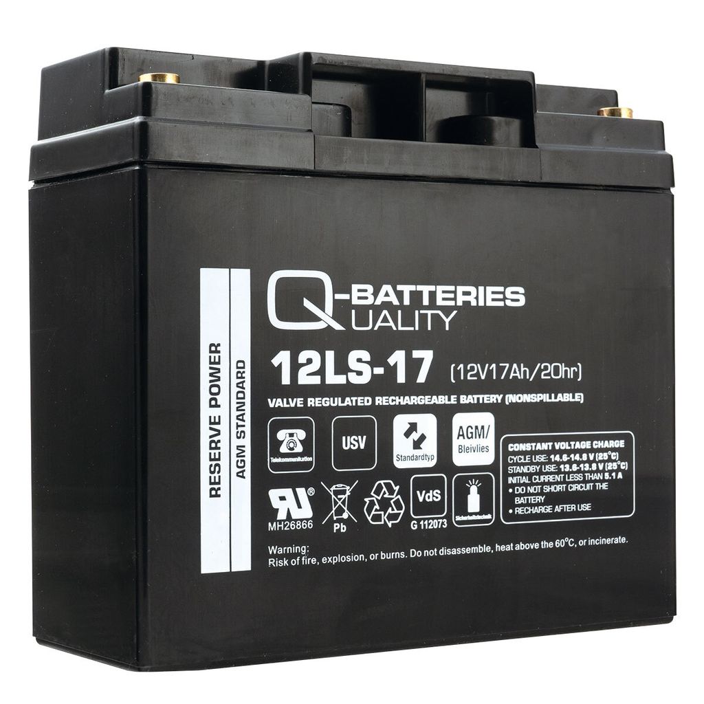 Q-Batteries 12LS-17 12V 17Ah Blei-Vlies-Akku / AGM VRLA mit VdS
