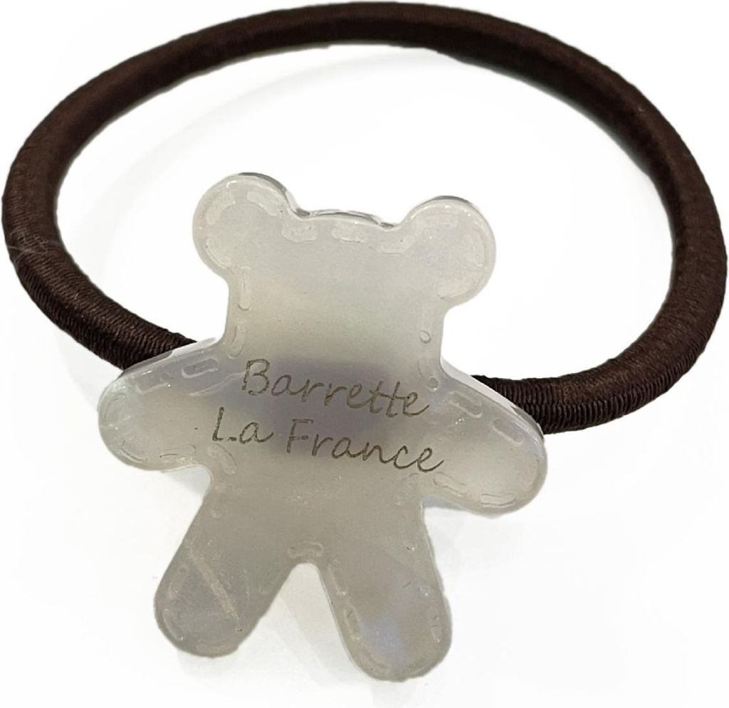 Haargummi mit Teddy-Motiv Glänzend Weiß