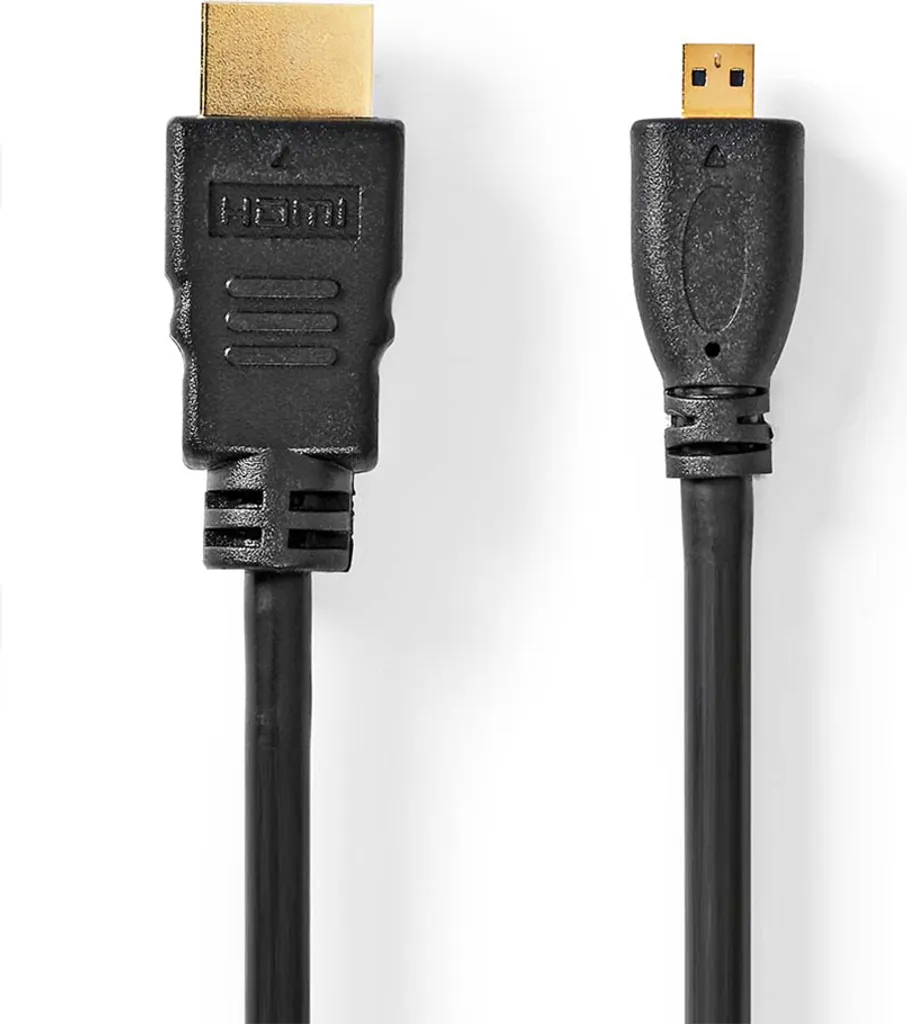 Cavo HDMI™ ad alta velocità con Ethernet | Connettore HDMI™ | Microconnettore HDMI™ | 4K@30Hz | 10,2 Gbps | 2,00 m | Rotondo | PVC | Nero | Scatola