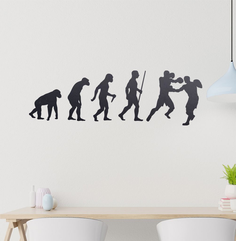 Boxen Knockout Evolution Wandtattoo Wandaufkleber Wall Sticker - Dekoration, Küche, Wohnzimmer, Schlafzimmer, Badezimmer