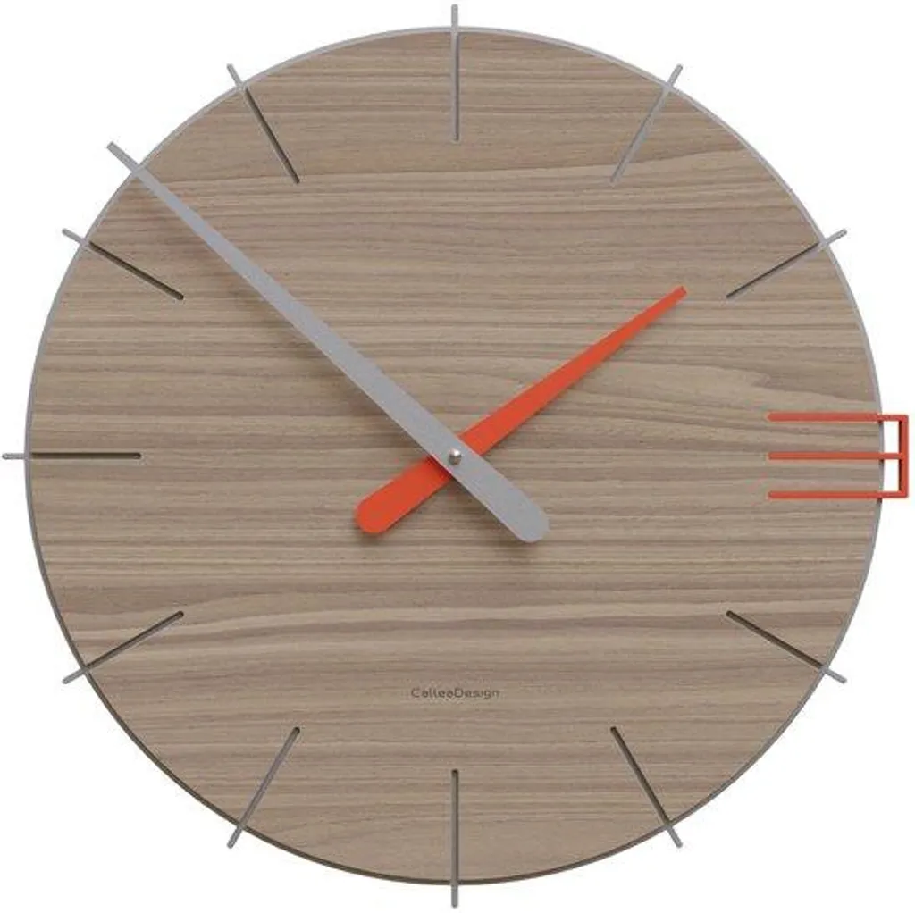 Horloge murale en chêne 42 cm - Pendule ronde en bois massif naturel
