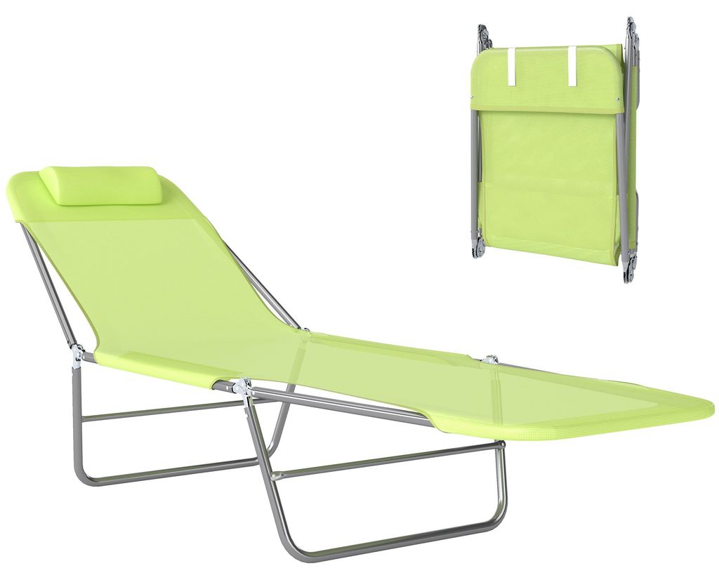 Outsunny Outdoor-Liege - 182x56x24,5 cm - Max. 120KG - Grün Produktbild 