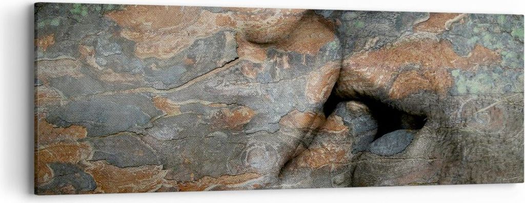 Bild auf Leinwand - Leinwandbild - Frau Mann Kuss Abstraktion - 90x30cm - Wand Bild - Wanddeko - Leinwanddruck - Bilder - Kunstdruck - Wanddekorati...