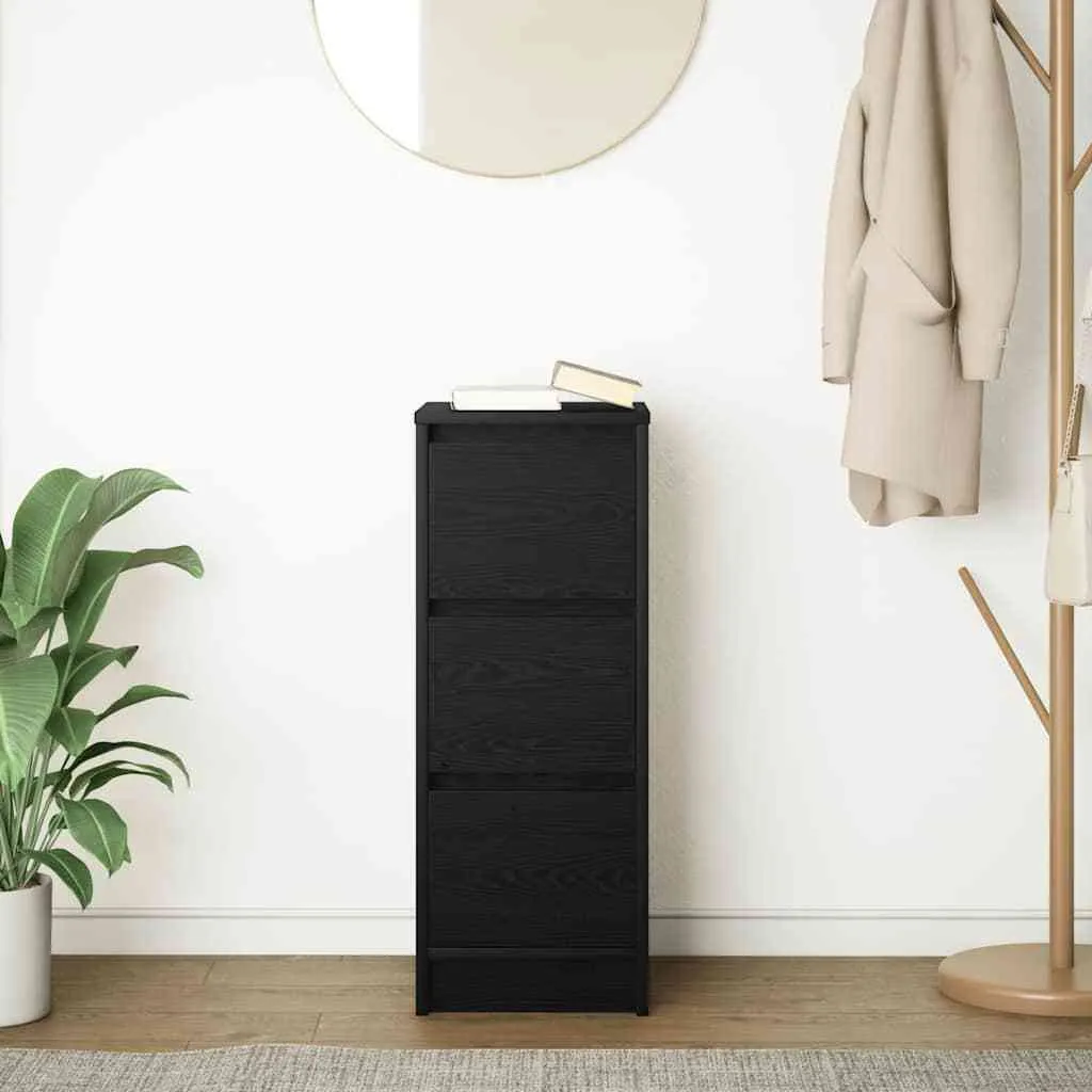 Mobiletto Contenitore Nero 29,5x34x76 cm - vidaXL Look Rovere - 2