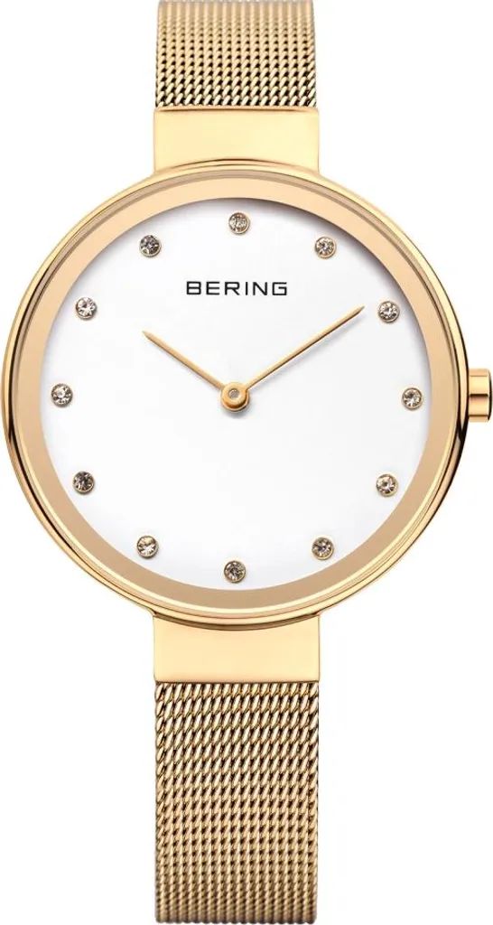 BERING 12034-334 Montre Classique Dorée pour Femme au Design Épuré