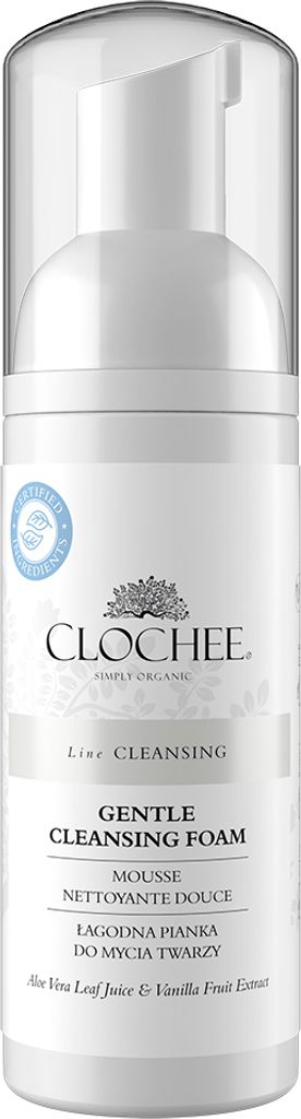 CLOCHEE Simply Organic Mild Cleansing Foam 100% Natural with Aloe Vera and Natural Extracts 150ml