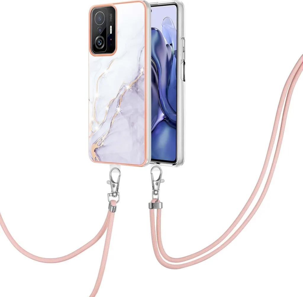 Custodia Xiaomi 11T / 11T Pro con Cordino Bianco | Cover TPU Antiurto