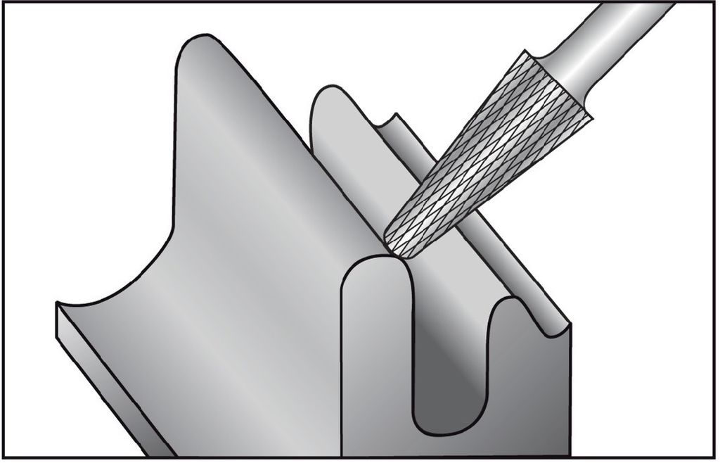 Ruko Hartmetallfrässtift Form L Durchmesser 12mm HM für Alu KEL - 116236A