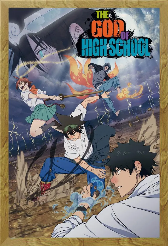 God of High School - Poster - Key Visual + cornice rimovibile, Shinsuke® Maxi MDF oak, vetro acrilico