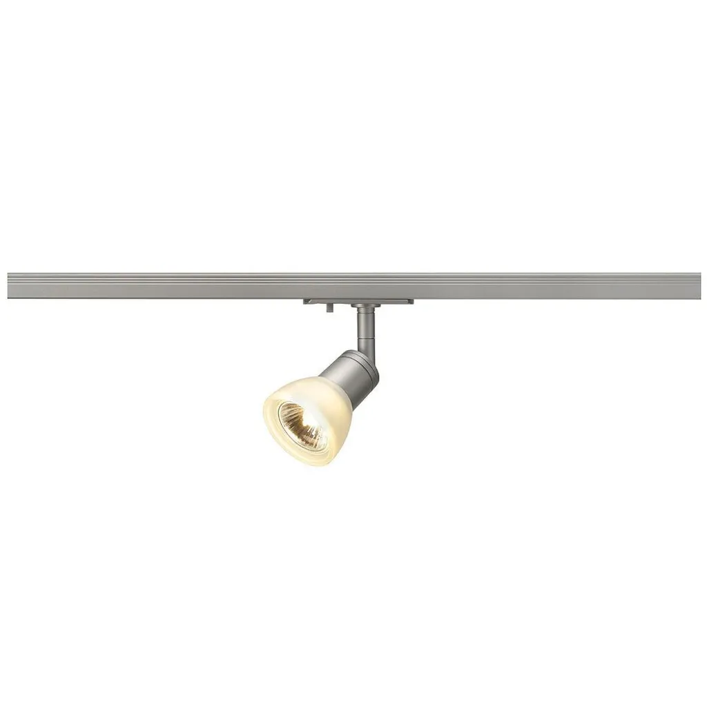 Spot design GU10 pour rail 1 allumage SLV PURIA inclinable argenté