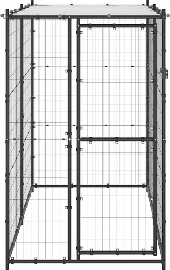 vidaXL Outdoor-Hundezwinger Stahl mit Überdachung 110x220x180 cm