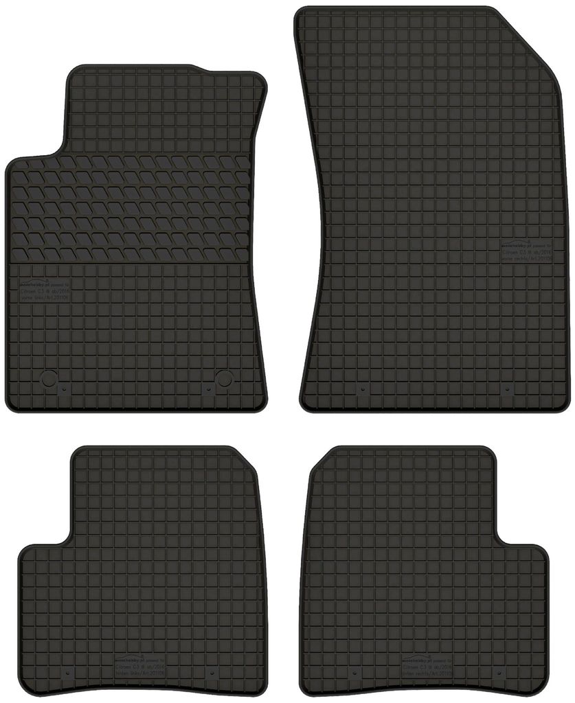 Gummimatten passend für Citroen C3 III (ab 2016) Gummi Fußmatten Satz Schwarz + Stopper