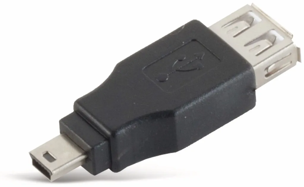 Adaptateur USB 2.0 Mini USB B 5p mâle vers A femelle S/CONN 77051